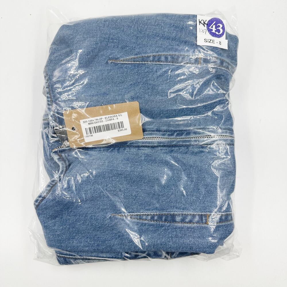 SIMKHAI Eleodra Denim Mini Dress in Zanpa 8 NWT Quiet Luxury Minimalist Coastal - Picture 6 of 6